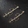 Brincos Pendentes Elegantes Longos em Forma de Coração, Simples e Únicos, Brincos de Franja da Moda Diária Feminina E579