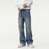 Jeans Retrô Americano High Street para Homens, Calça Longa Reta Lavada, Moda Versátil Tendência 2026 para Adolescentes