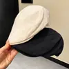 Nueva gorra simple de visera para mujer, versátil para primavera y verano, boina de pintor, gorra octogonal, gorra de vendedor de periódicos retro versátil