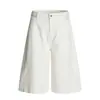 Y6038 Estilo High Street Americano Unissex Lavado Retro Cor Sólida Design Desconstruído Calças Cropped Casuais Largas Masculinas para Trabalho