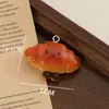 Colar de Resina DIY com Palito Realista com Tema de Comida, Pão de Água Alcalina, Bolsa de Boneca, Corrente para Celular e Charm para Bolsa
