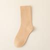 Calcetines nuevos de principios de otoño, calcetines hasta la mitad de la pantorrilla, calcetines de confinamiento sin huesos, de color sólido, sencillos y combinables, calcetines de pelo largo absorbentes de verano para mujer