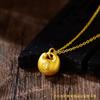 Pingente Robusto de Ouro Puro 999 Fortuna para Mulheres Ouro Duro 3D Fecho de Segurança Pepita de Ouro Colar Pulseira Presente Atacado Estilo Chinês