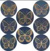 Elegante Set de 8 Piezas de Madera con Encantadores Posavasos Artísticos de Estilo Étnico, Resistentes al Calor y Antideslizantes, Adecuados para Posavasos de Mandala