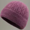 Gorro de invierno para mujer de mediana edad y ancianas, forrado de polar, cálido, gorro de lana tejido, adecuado para madres, abuelas y mujeres mayores, gorro de algodón estilo pullover
