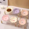 Plato de Platillo Volador de Dibujos Animados Transfronterizo con Soporte para Cuenco, Cuenco de Cerámica para Mascotas para el Hogar, Cuenco Anti-Derrames para Gatos, Cuenco para Perros, Suministros para Mascotas Cuenco de Comida