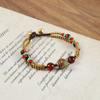 Diseño Nicho Retro Nepalés Método Antiguo Cuentas de Cobre Pulsera Femenina Estilo Xizang Estilo Étnico Distintivo Simple Tejido Pulsera Azul