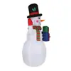 Muñeco de Nieve Inflable de 2.4m Modelo Navideño Inflable Muñeco de Nieve Inflable Iluminado Giratorio RGB
