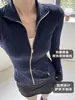 Ropa de Yoga Azul Marino Ajustada, Ropa con Protección Solar, Top de Fitness, Chaqueta de Principios de Primavera para Mujer, Nuevo Estilo 2026, Ceñidor de Cintura, Ajustado