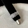 Anel de Pérola Cravejado com Diamantes Estrela de Alto Padrão para Mulheres, Estilo Francês Leve Luxo Moda Tendência Versátil