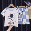 Pijama Infantil al por Mayor Transfronterizo Verano Trajes de Manga Corta para Niños y Niñas Ropa para el Hogar para Niños Mayores Ropa de Verano para Bebé para Aire Acondicionado