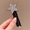 Goma para el Cabello de Niña con Pedrería Estrella de Celebridad de Internet Banda para el Cabello de Cable de Teléfono Cuerda para el Cabello que No Daña Accesorio para el Cabello de Estrella de Cinco Puntas para Niña Tocado para Niñas
