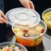 Tazón desechable de comida rápida, lonchera desechable engrosada para llevar, caja de embalaje de comida rápida, lonchera redonda transparente para el hogar con tapa