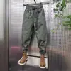 Macacão Masculino Moda Marca 2024 Verão Nova Chegada Calça Casual de Pernas Soltas Versátil Verde Militar Moda Nacional Bonito Calça Harem