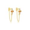Pendientes de borla de plata esterlina S925 para mujer, cadena colgante, pendientes de piedra verde y negra, 2024, nuevos fabricantes de pendientes de alta gama, al por mayor