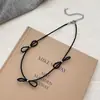 Collar de Lazo con Perlas y Cristales del Mismo Estilo de Blogger Coreana para Mujer, Cadena para Clavícula de Diseño Nicho con un Toque de Lujo