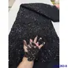 Tecido de Renda com Lantejoulas para Vestido de Casamento, Tecido de Malha Bordado Grande Flor 3D com Miçangas