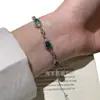 Fabricantes Venta al por mayor Material Peligroso Natural Pulsera de Calabaza de Jade Incrustaciones de Plata S925