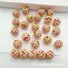 Esmalte Cloisonné Goteo de Aceite Calado Flor Bola Punto Diamante Espaciadores Cuentas DIY Pulsera de Cuentas Hecha a Mano Collar Material Accesorios
