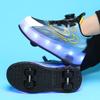 Patins de Rodas Infantis de Quatro Rodas, Patins para Esportes de Roda Femininos com Rodas Invisíveis, Patins de Rodas Masculinos com Rodas Luminosas