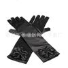 Fábrica al por mayor de guantes largos para niña de las flores, guantes para niña de las flores, guantes de vestir con lazo, blanco y rosa