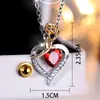 Lujo Ligero Corazón de Amor Zircón Rojo Cadena para Clavícula Rosa Bloqueo de Color Dorado y Plateado Colgante de Corazón Rosa con Zircón