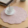 Jogo Americano de Tecido Bordado Cor Sólida Simples, Jogo de Mesa Isolante Térmico, Jogo de Prato Espesso, Sensação de Casa, Redondo, Jogo Americano/Porta-Copo para Aluno do Ensino Fundamental