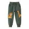 Nuevos pantalones de chándal bordados para niños, pantalones largos de primavera y otoño para niños, pantalones de algodón tipo rizo para niños de estilo europeo y americano