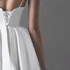 Vestido de Novia de Satén Francés 2026 Estilo Nuevo Sencillo Tirantes Finos Adelgazante Estilo Princesa Bosque Pequeño Corto Vestido de Novia de Viaje Hada