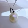 Accesorios de Joyería de Plata de Ley S925, Colgante Triangular Simple y Versátil de Perla de Agua Dulce, Elegante Cadena para Clavícula