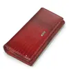 Carteira longa de couro patente com fivela magnética de ozônio russo para mulheres, multi-cartões, porta-moedas, clutch