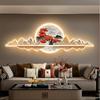 Hongyun Dangtou sala de estar pintura decorativa novo estilo chinês bem-vindo pinho sofá fundo pintura de parede paisagem sala de chá com mural de luz