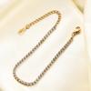 Fabricante Venta al por Mayor Moda Europea y Americana Simple y Moderna Más Vendida Pulsera Nueva de Acero Inoxidable 304 de una Sola Fila con Circonitas Incrustadas de 3 mm para Mujer
