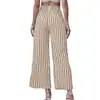 Ropa nueva de primavera y otoño 2023 para mujer, transfronteriza europea y americana, Amazon TEMU, pantalones holgados de moda casual a rayas con abertura para mujer