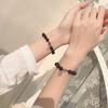 Pulsera para Pareja de Obsidiana Natural y Cristal de Fresa Estilo Moda Elegante para Hombre y Mujer