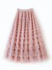 Saia de Bolo de Tule Nova Personalizada com Cintura Elástica, Saia Elegante de Cintura Alta Multicamadas Multicor em Formato de Orelha