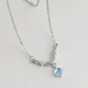 Colar Galáxia Caça-Sonhos Feminino Versátil Corrente de Clavícula Pedra da Lua Cheia de Diamantes Pingente de Borla Brilhante Personalizado