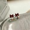 Pendientes de ambiente navideño, diseño asimétrico, combina con todo, temperamento, moda, chica, dulce personalidad, pendientes exquisitos