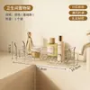 Estante de baño de acero inoxidable 304 de doble capa para encimera de baño, cosméticos y cuidado de la piel, estante de almacenamiento para lavabo