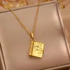 Collar de Acero de Titanio Tk Popular Hija Libro de Redacción Sobre de Carta Collar Colgante Amor No se Desvanece Chapado en Oro de 18K