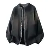 Cardigan suéter de tricô xadrez falso de duas peças masculino, estilo old money, business casual, outono e inverno, atacado de fábrica transfronteiriço