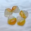 Pingente de Acessório de Colar de Ágata Calcedônia Laranja Fatia com Escultura Criativa em Cor Laranja-Vermelha Atacado
