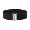 Cinturón Elástico de Cintura Ancho Decorativo Versátil para Mujer, Cinturón Negro, Transfronterizo Europeo y Americano