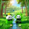 Micro-Paisagem Criativa Fofa Sapo Panda Boneca DIY Decoração Acessórios Pendurados Mini Carro Enfeites de Mesa