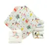 Toalha de Rosto de Gaze de Algodão Puro para Crianças, Toalha de Baba para Bebê de Seis Camadas de Alta Densidade, Toalha Quadrada Estampada com Desenhos Animados, Lenço Personalizado