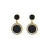 Nuevos Aretes Chanel Negros 2024 Aretes de Perla de Lujo Ligero Aretes Franceses Elegantes de Alta Gama Vintage