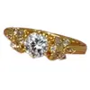 Anillo Vintage Retro Redondo Diamante Mariposa Flor Diseño Nicho Alta Gama Diamante Completo Exquisito Versátil Apilable