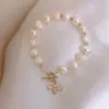 Pulsera de Abejas Baroque de Forma Especial con Perla de Agua Dulce Microincrustada de Circonita Moda Coreana Elegante Celebridad de Internet Pulsera Sencilla