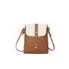 2026 Novo Estilo Tampa Flip Pingente de Veado Moda Coreana Bolsa Feminina Pu Bloqueio de Cor Bolsa de Ombro Único Transversal Mini Bolsa para Celular