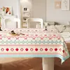 Toalha de Mesa Fresca Estilo Fair Isle Impermeável e à Prova de Óleo 2026 Luxo Leve Ambiente de Alto Padrão Lavável Toalha de Mesa Retangular